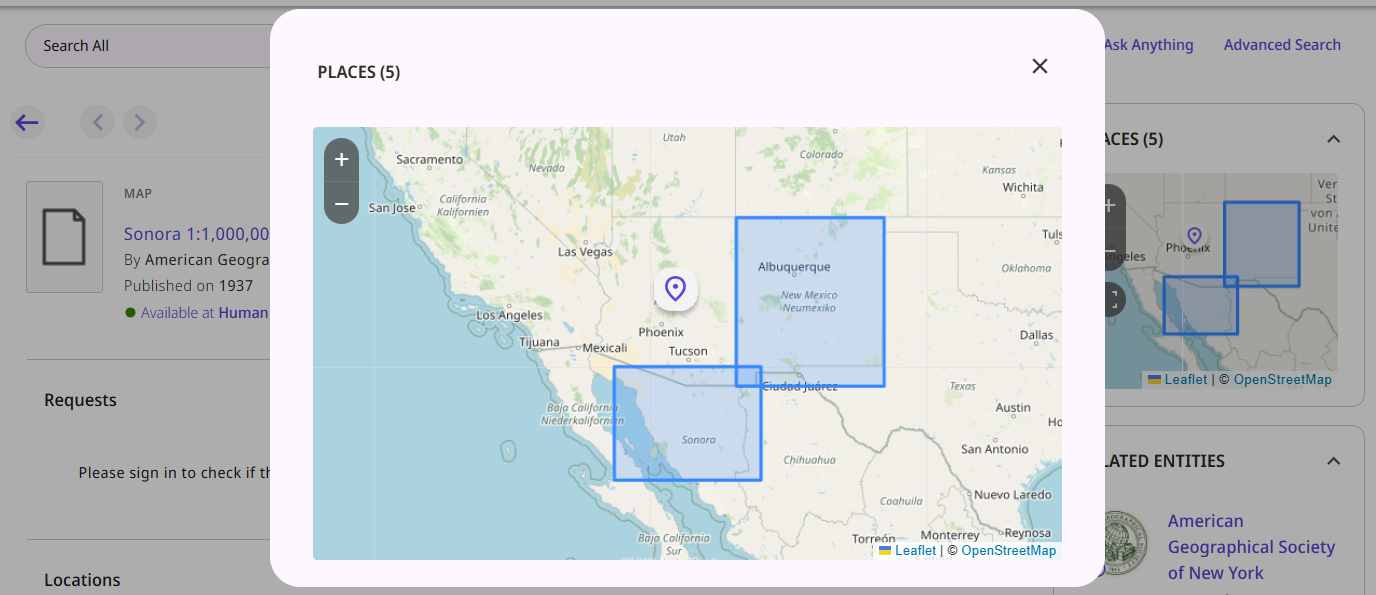 Enlarged map opened in a pop-up window.  