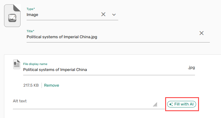 Fill with AI button.