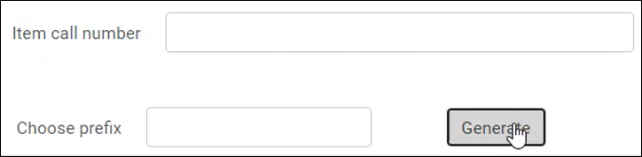 Generate item lelvel call number method 2.