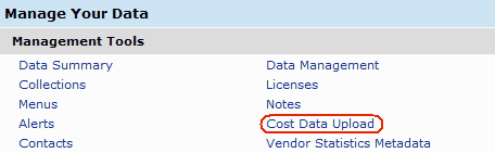 Client Center - Cost Data Upload