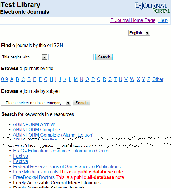 E-Journal Portal - Database Notes