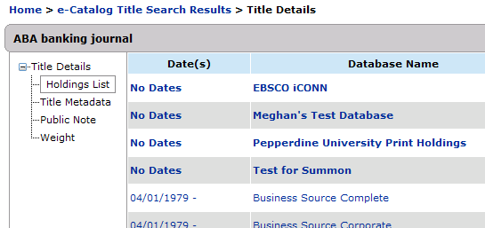 E-Catalog Search Title Details