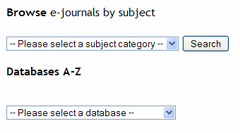E-Journal Portal Database Drop-Down List