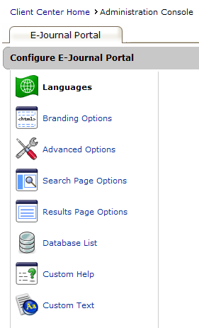 E-Journal Portal Administration Console