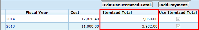 Payment Amount Use Itemized Total Checked