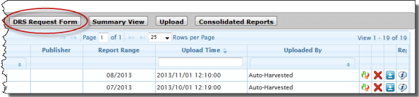 360 Counter Home: DRS Request Form Button