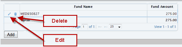 Fund Name Delete and Edit