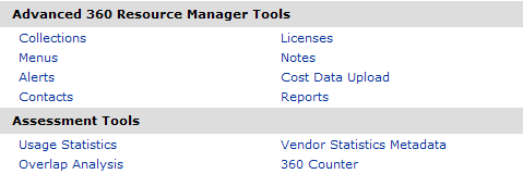 Client Center Home -- Resource Manager and Assessment Tools