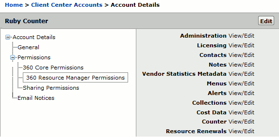 Resource Manager Account Permissions