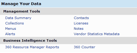 Client Center Home -- Resource Manager and Assessment Tools