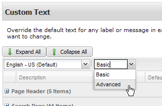 Custom Text - Basic/Advanced Dropdown