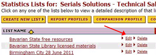 USAS Statistics List - Edit