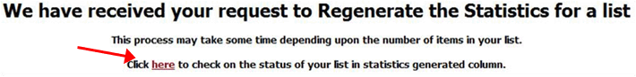 USAS Statistics List - Status Check