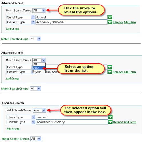 Drop-down menu