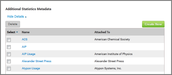 additional statistics metadata