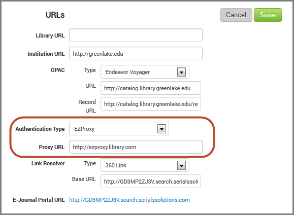 Library Settings - proxy setup