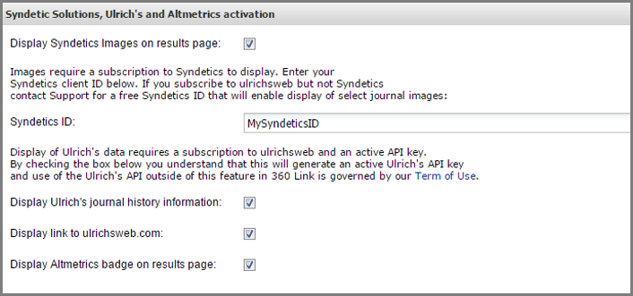 Syndetic Solutions, Ulrich's and Altmetric Activation