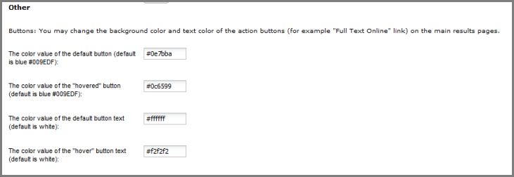 Other section - button and label colors