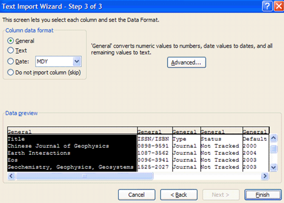 Text Import Wizard Step 3