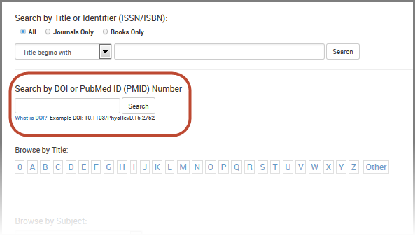 DOI/PMID search box