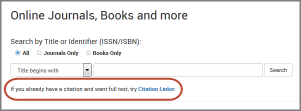 Link to 360 Link Citation Linker form