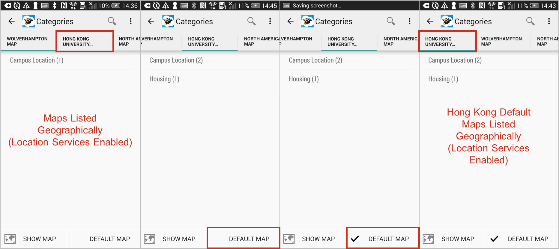 Enabling default campus in android