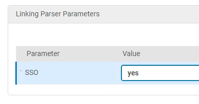 Set the SSO linking parameter to 'yes'