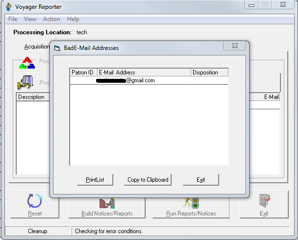 Bad Email Addresses Bad Email Addresses
