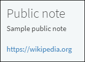 An example of a public note with a clickable URL in full view.