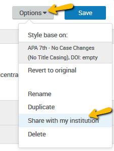 Image of share with institution option