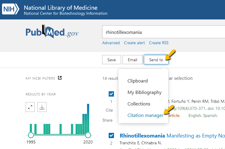 Image of PubMed interface